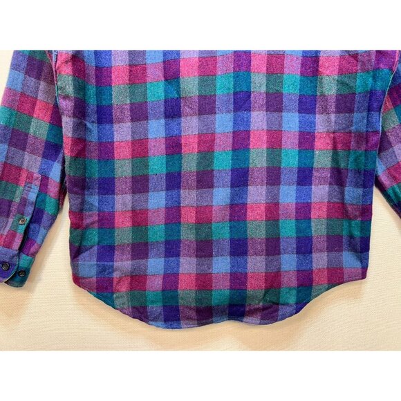 Royal Robbins Men's Wool Flannel Shirt Button Up Size L Plaid Blue Long Sleeve - Picture 11 of 11